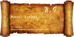 Mandl Izrael névjegykártya